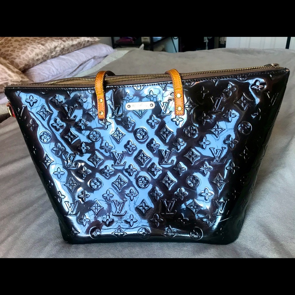 LV Dark Brown Patent Leather Tote